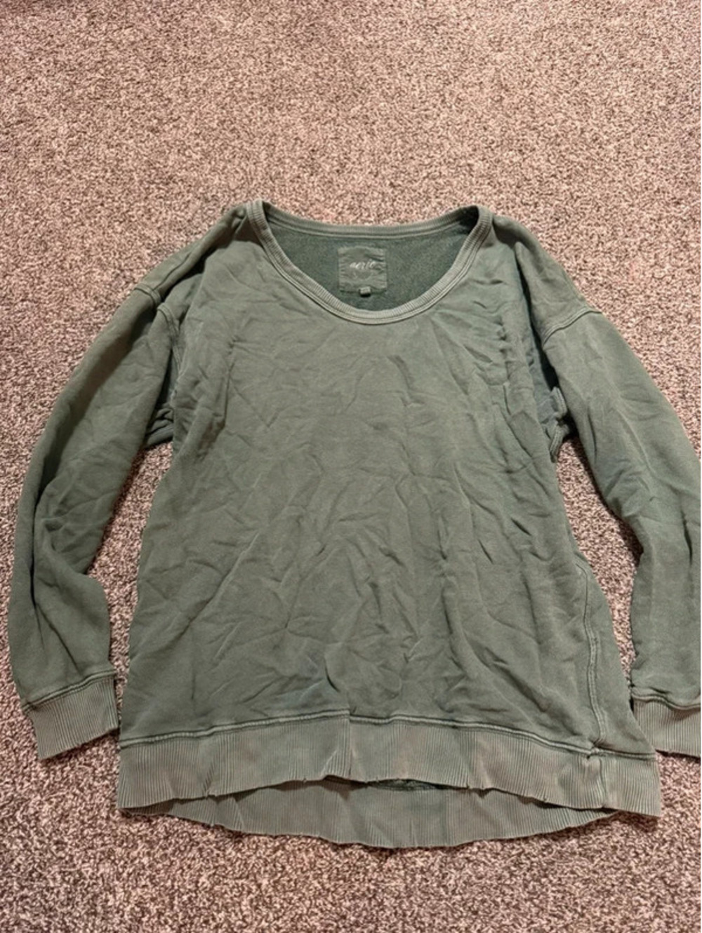 Aerie Women’s XS Olive Green Oversized Crewneck Sweatshirt